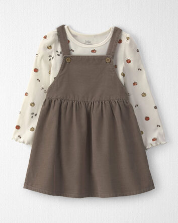 Toddler Girl 2-Piece Organic Cotton Corduroy Jumper Set, 