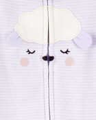 Baby Girl Lamb 2-Way Zipper Cotton Sleeper, image 2 of 3 slides