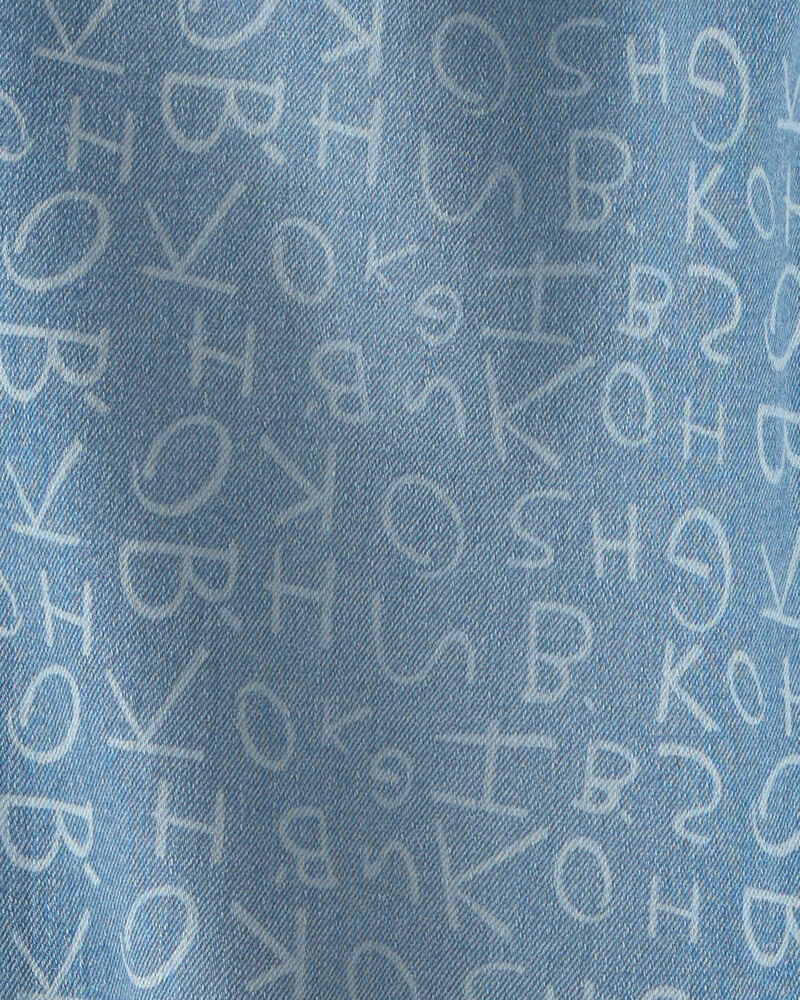 Girls Alphabet Denim Barrel Jeans - Medium Wash, image 3 of 4 slides