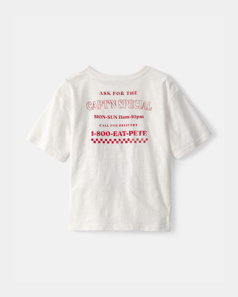 Boys Pizza Graphic Tee - White, image 3 of 6 slides