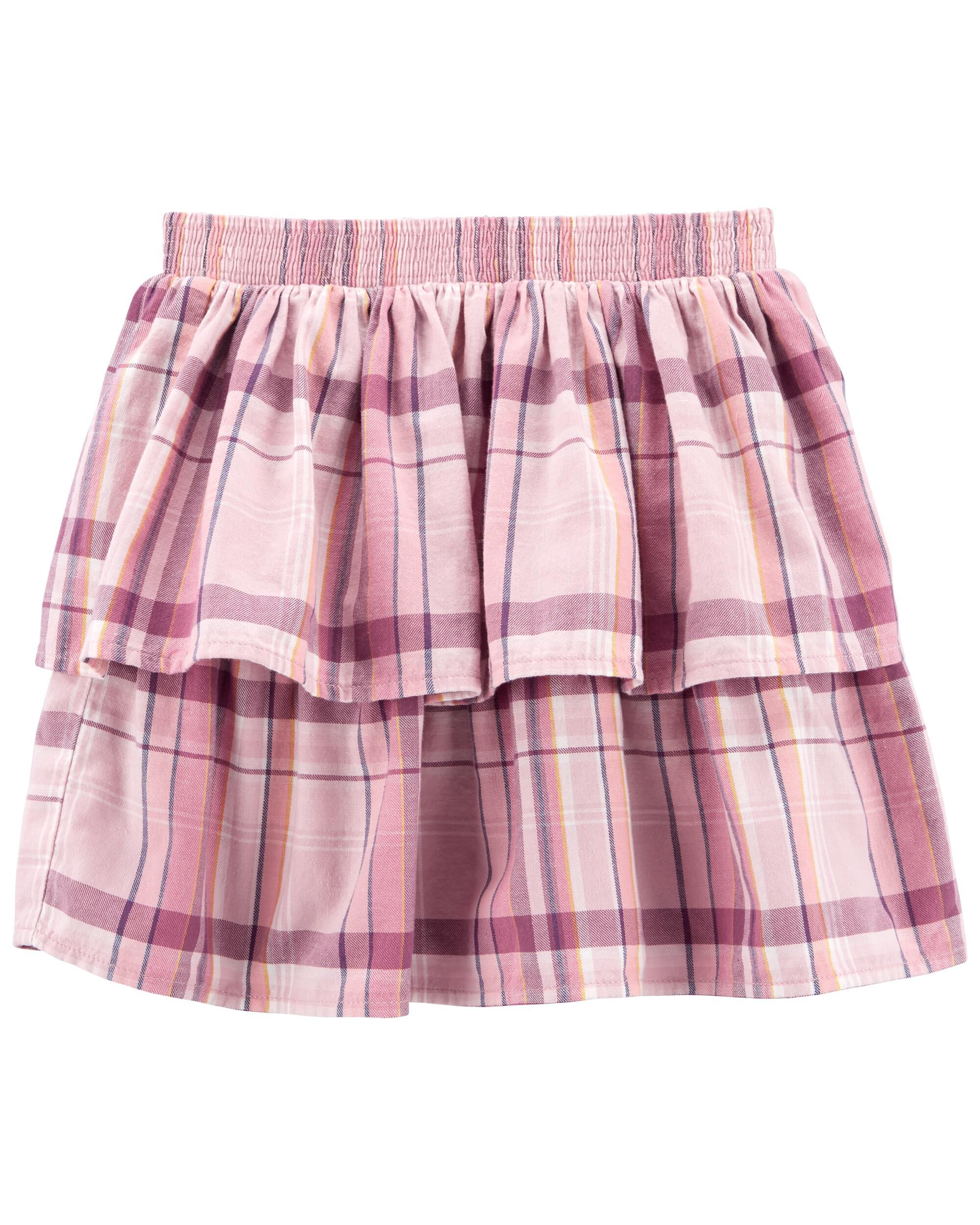 H&m pink plaid online skirt