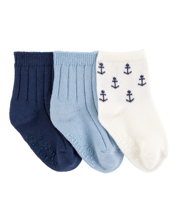 Baby 3-Pack Anchor Booties, 