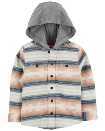 Hooded Cozy Flannel Top, 