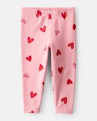 Baby Girl Heart Pull-On Stretch Leggings - Pink, image 1 of 4 slides