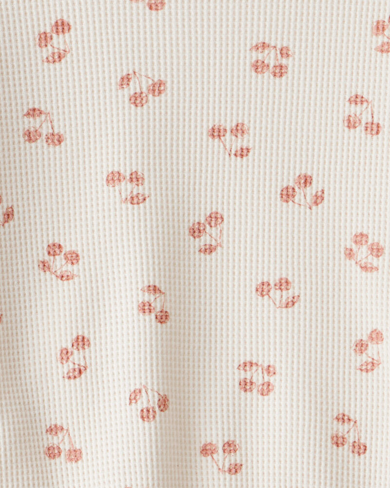Toddler Girl 2-Piece Cherry Fruit Print Long-Sleeve Tee & Pant Set - Ivory, image 3 of 4 slides