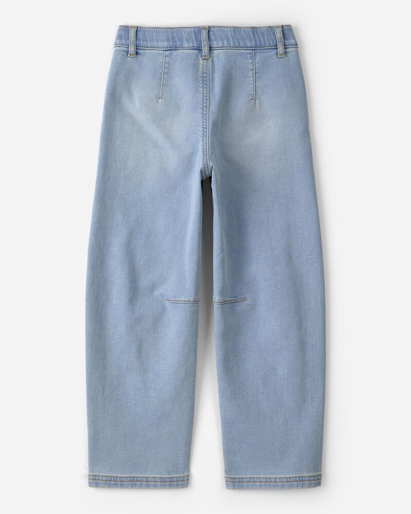 Girls Denim Barrel Jeans - Light Wash, image 2 of 4 slides