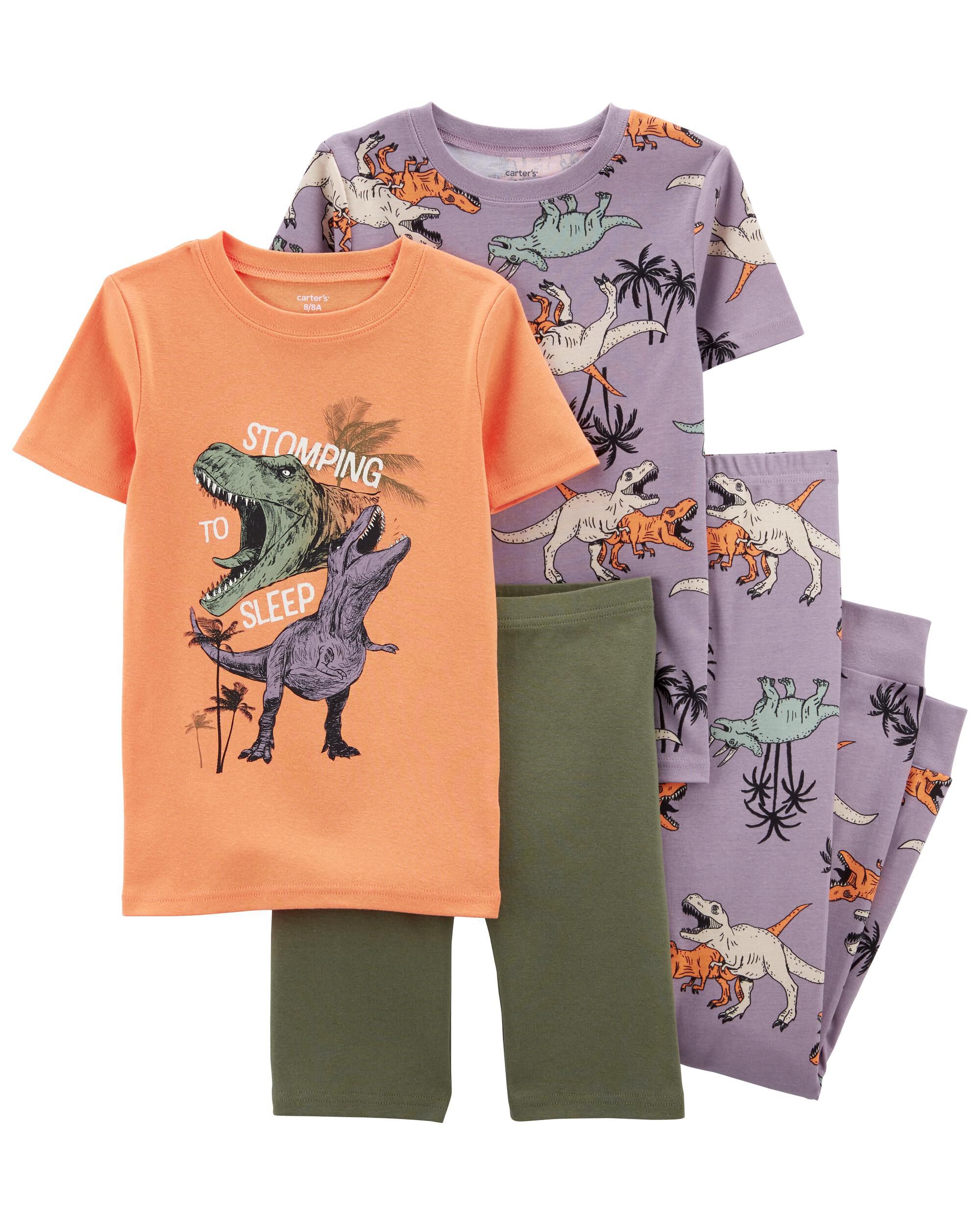Kid 4 Piece Dinosaur 100 Snug Fit Cotton Pyjamas