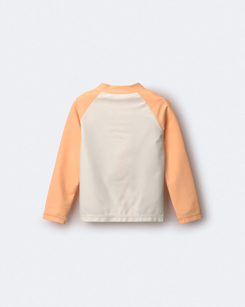 Toddler Boy Full-Zip Long-Sleeve Rashguard - Light Orange, image 5 of 6 slides