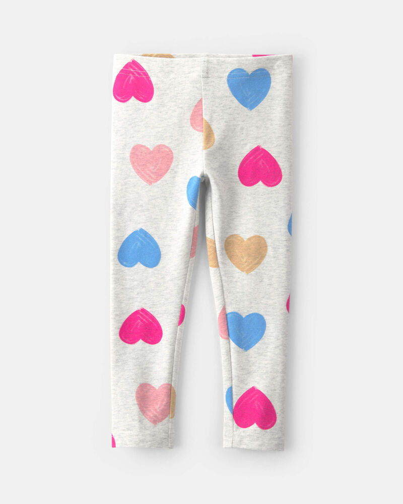 Tout-petit fille Legging extensible en coton &agrave; motif c&oelig;ur, image 1 sur 3 diapositives