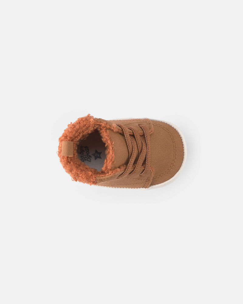 Baby Boy Teddy Fleece High Top - Brown, image 4 of 6 slides
