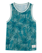 Kid Active Tropical Print Mesh Tank - Green, image 1 of 3 slides
