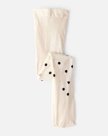 Toddler Girl Polka Dot Tights - Cream, 