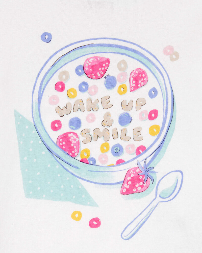 Girls 4-Piece Breakfast Cereal 100% Snug Fit Cotton Pyjamas, image 3 of 4 slides