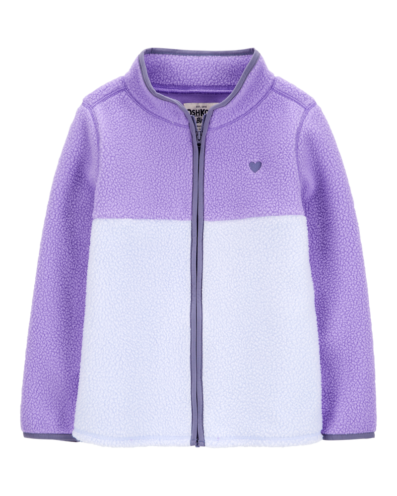 Purple zip up jacket top