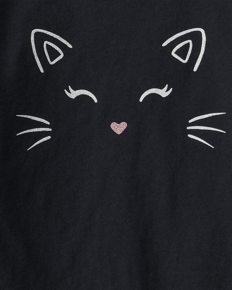 Tout-petit Ensemble 2 pièces pour Halloween t-shirt à chat et jupe-short en tulle, image 4 sur 6 diapositives