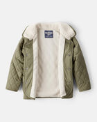 Toddler Boy Quilted Long-Sleeve Fashion Jacket - Olive, image 2 of 4 slides