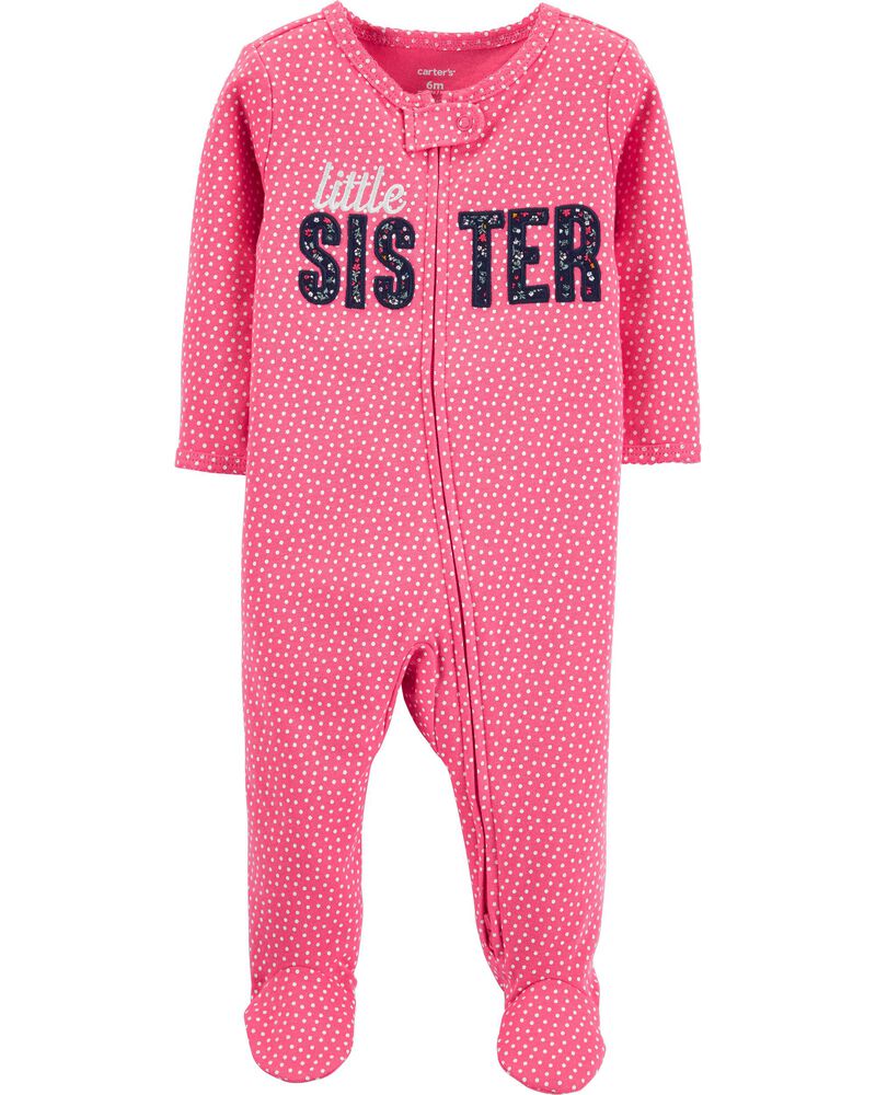 B&eacute;b&eacute; Grenouill&egrave;re en coton pour dormir et jouer avec glissi&egrave;re 2 sens Petite s&oelig;ur, image 1 sur 2 diapositives
