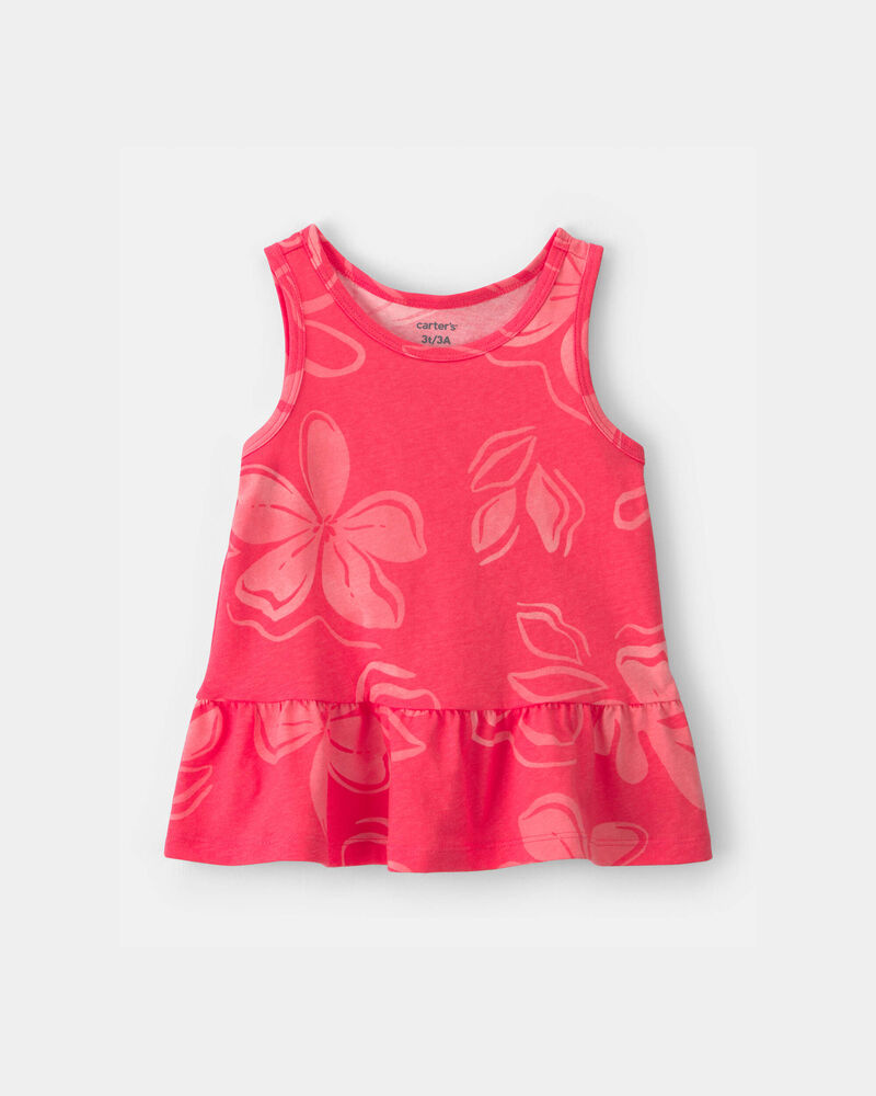 Tout-petit fille - D&eacute;bardeur p&eacute;plum &agrave; motif floral - Corail, image 1 sur 3 diapositives