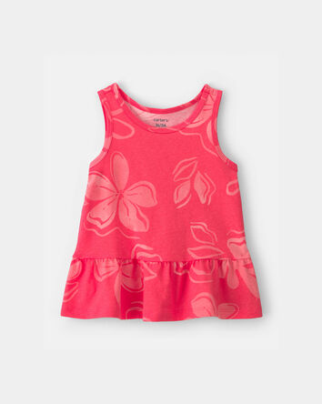 Toddler Girl Floral Peplum Tank Top - Coral, 