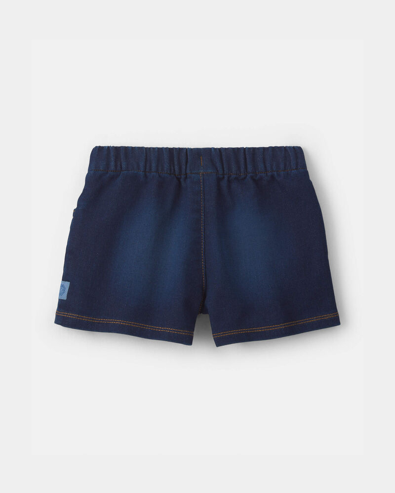 Toddler Girl French Terry Knit Shorts - Dark Wash, image 2 of 5 slides