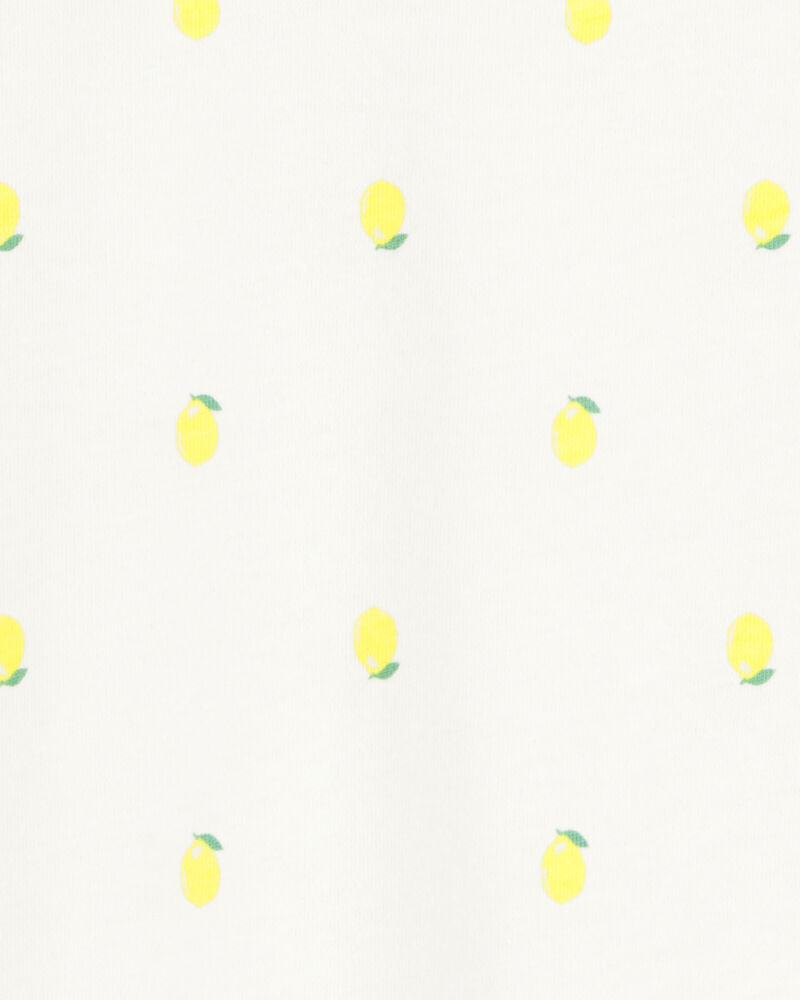 Kid Lemon Print Short-Sleeve Fashion Top - Ivory, image 2 of 3 slides