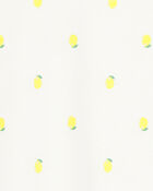 Kid Lemon Print Short-Sleeve Fashion Top - Ivory, image 2 of 3 slides