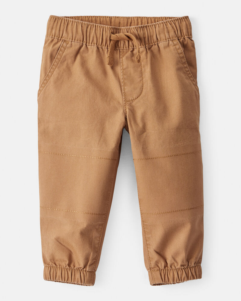 Baby Boy Cotton Pull-On Fashion Pants - Brown, image 1 of 4 slides