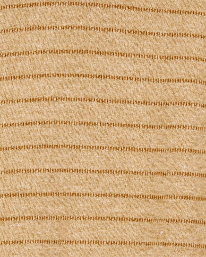 Baby Striped Hooded Shirt - Tan, image 2 of 3 slides