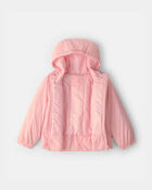 Girls Girl Mid Weight Pink Peplum Jacket- Pink, image 2 of 3 slides