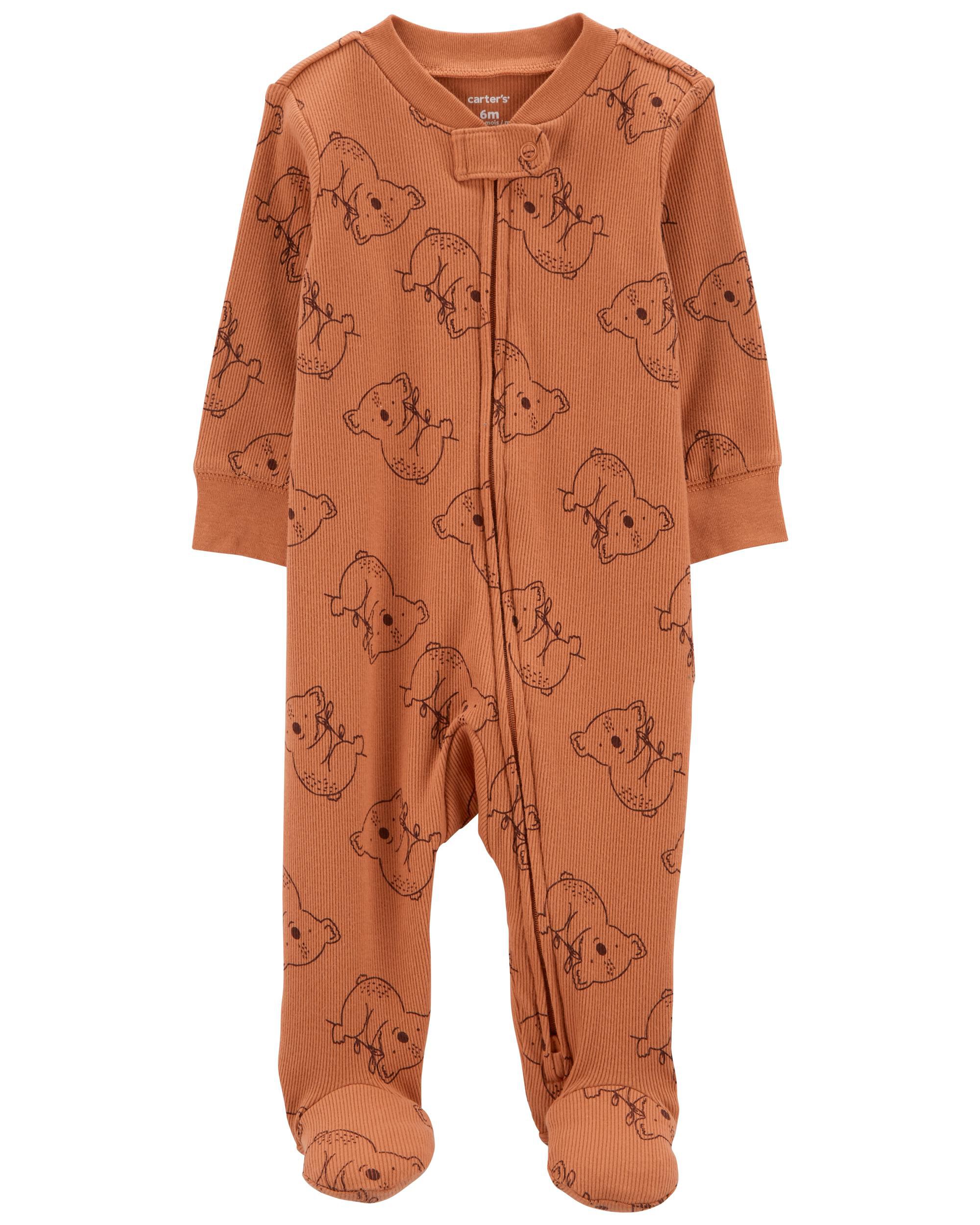Brown Koala 2 Way Zip Up Sleeper Pyjamas Carter s Oshkosh Canada