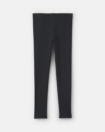 Girls Pull-On Stretch Rib Leggings - Black, 