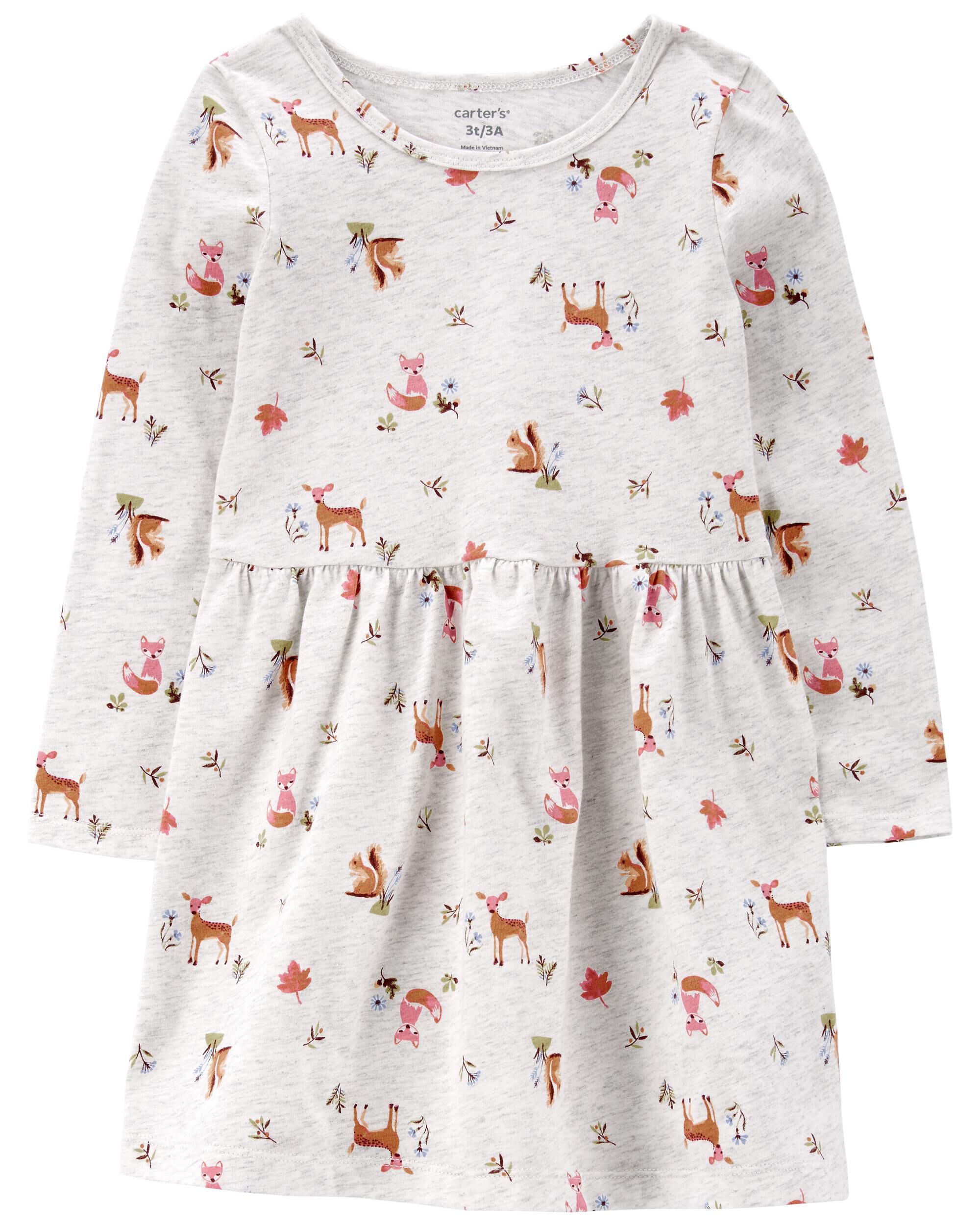 Woodland Creatures Jersey Dress