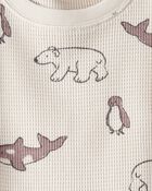 Toddler Waffle Knit Pyjamas Made with Organic Cotton in Artic Friends Print, image 3 of 4 slides