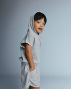 Toddler Waffle Knit Hooded Top - Heather Grey, image 5 of 6 slides