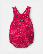 Baby Bandana Bubble Romper - Red, image 1 of 4 slides