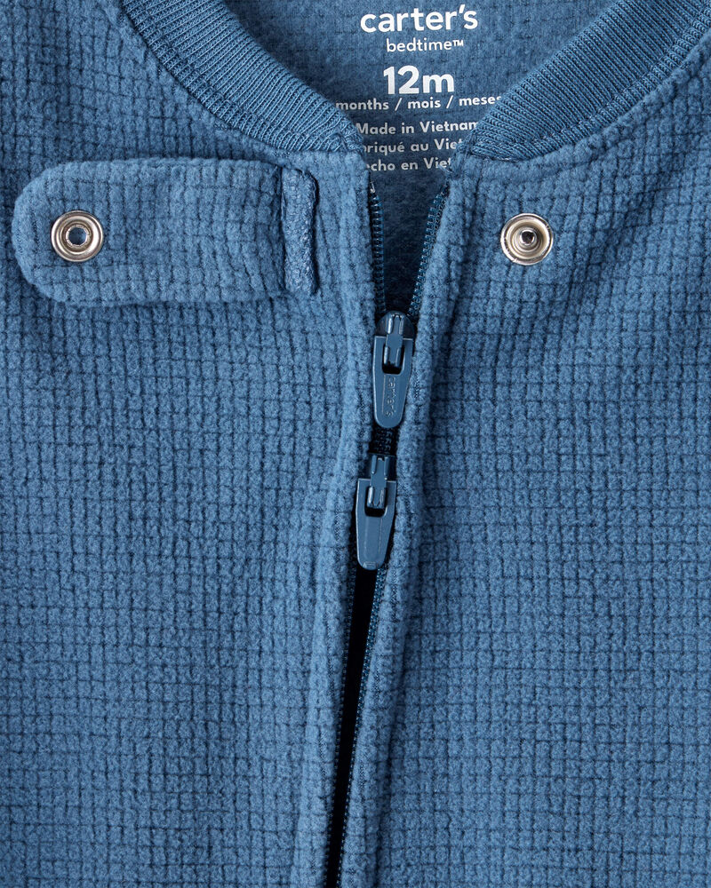 Baby Boy Fleece Long-Sleeve Snug Fit 1-Piece pyjamas - Blue, image 2 of 4 slides