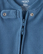 Baby Boy Fleece Long-Sleeve Snug Fit 1-Piece pyjamas - Blue, image 2 of 4 slides