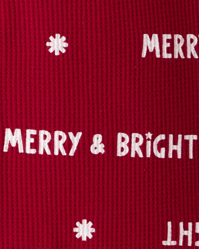 Baby Merry & Bright Christmas Cotton Long-Sleeve 2-Way Zip 1-Piece pyjamas - Red, image 3 of 4 slides