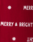 Baby Merry & Bright Christmas Cotton Long-Sleeve 2-Way Zip 1-Piece pyjamas - Red, image 3 of 4 slides