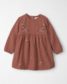 Tout-petit fille - Robe brod&eacute; en gaze de coton biologique, image 1 sur 4 diapositives