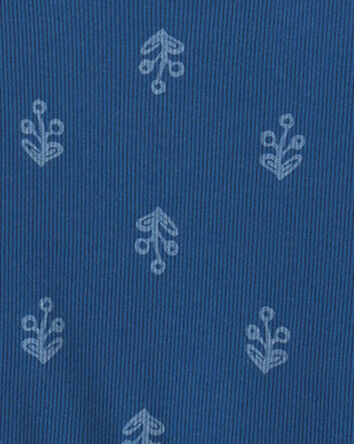 Filles - D&eacute;bardeur &agrave; volants &agrave; motif floral - Bleu, 