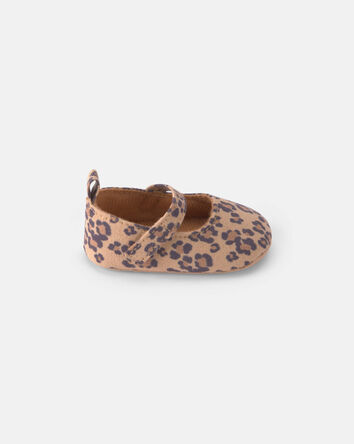 B&eacute;b&eacute; fille - Chaussures Charles IX &agrave; talon plat &agrave; motif gu&eacute;pard - Brun, 