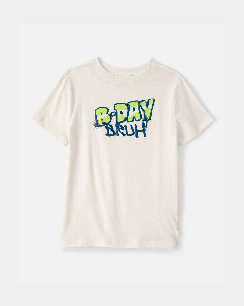 Gar&ccedil;ons - T-shirt imprim&eacute; 'B-Day Bruh' - Ivoire, image 1 sur 2 diapositives