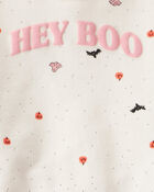 Baby Girl 2-Piece Hey Boo Halloween Outfit Set - Cream, image 3 of 4 slides
