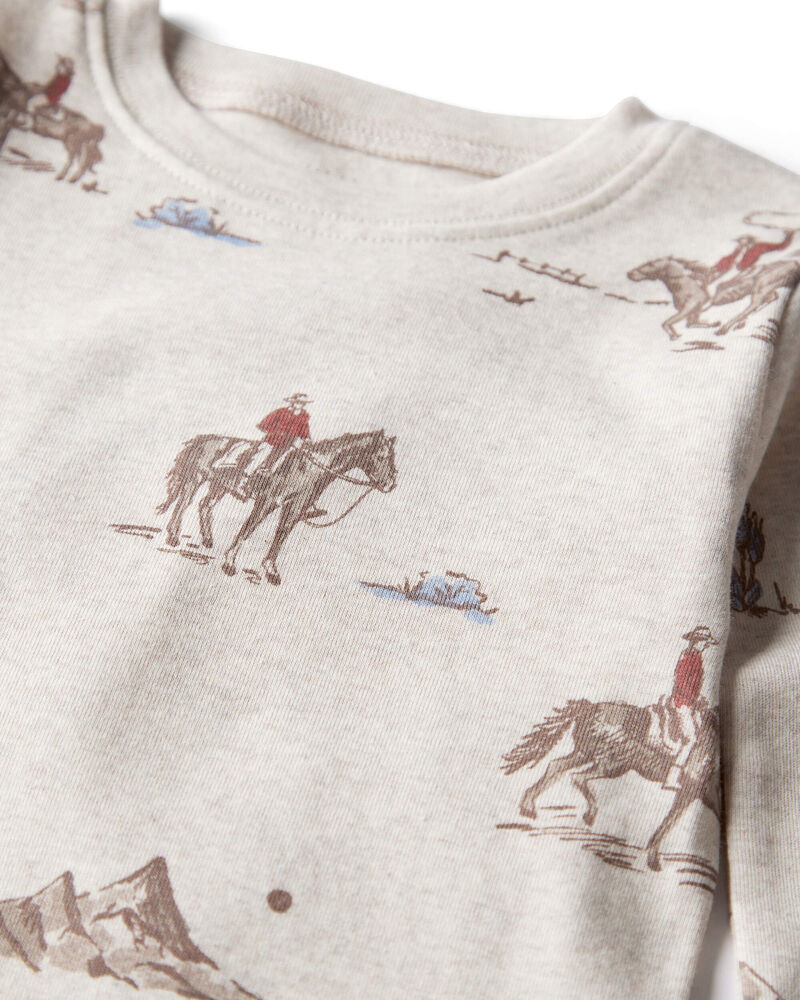 Toddler 2-Piece Organic Cotton Pajamas in Western Rodeo, image 2 of 4 slides