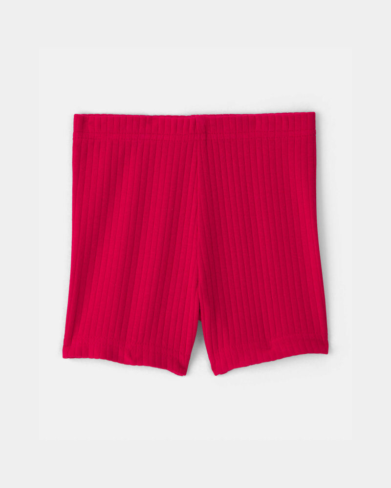 Baby Girl Rib Bike Shorts - Red, image 2 of 4 slides