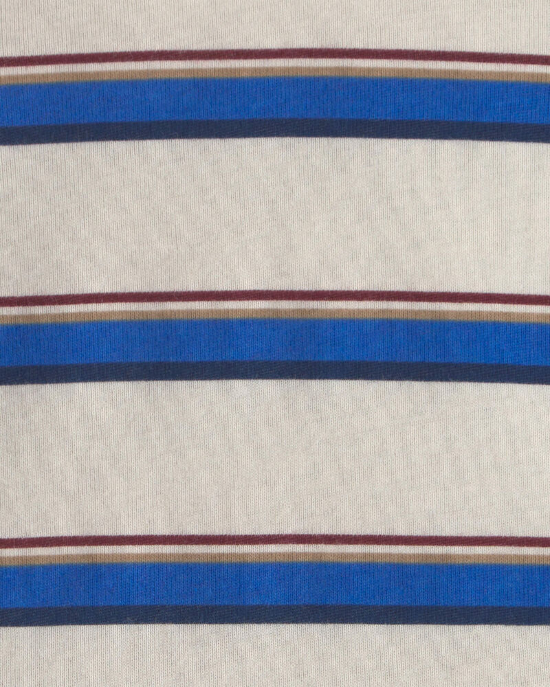 Baby Boy 2-Piece Striped French Terry Long-Sleeve Overall Set - Indigo/Cream, image 5 of 6 slides