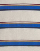 Baby Boy 2-Piece Striped French Terry Long-Sleeve Overall Set - Indigo/Cream, image 5 of 6 slides
