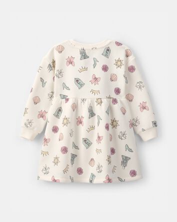 Toddler Girl Disney&copy; Princess Icon Fleece Sweatshirt Dress - Cream, 