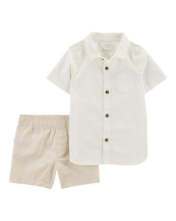 Toddler 2-Piece Khaki Shorts Outfit, 